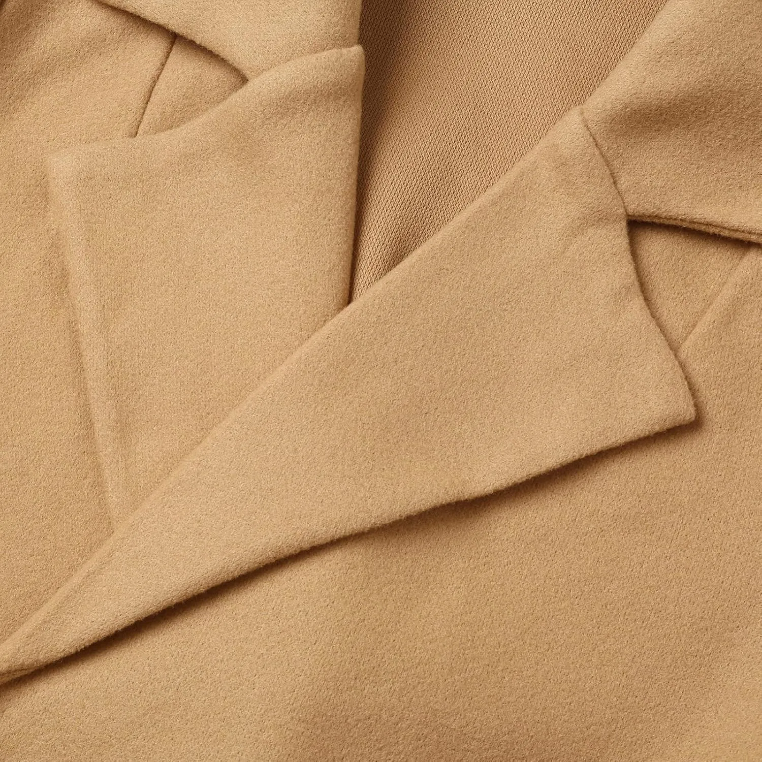 Women's Winter Mid-Length Peacoat Lapel Cardigan Woolen Fleece Coat with Belt Wool Blend Business Basic Coats Party