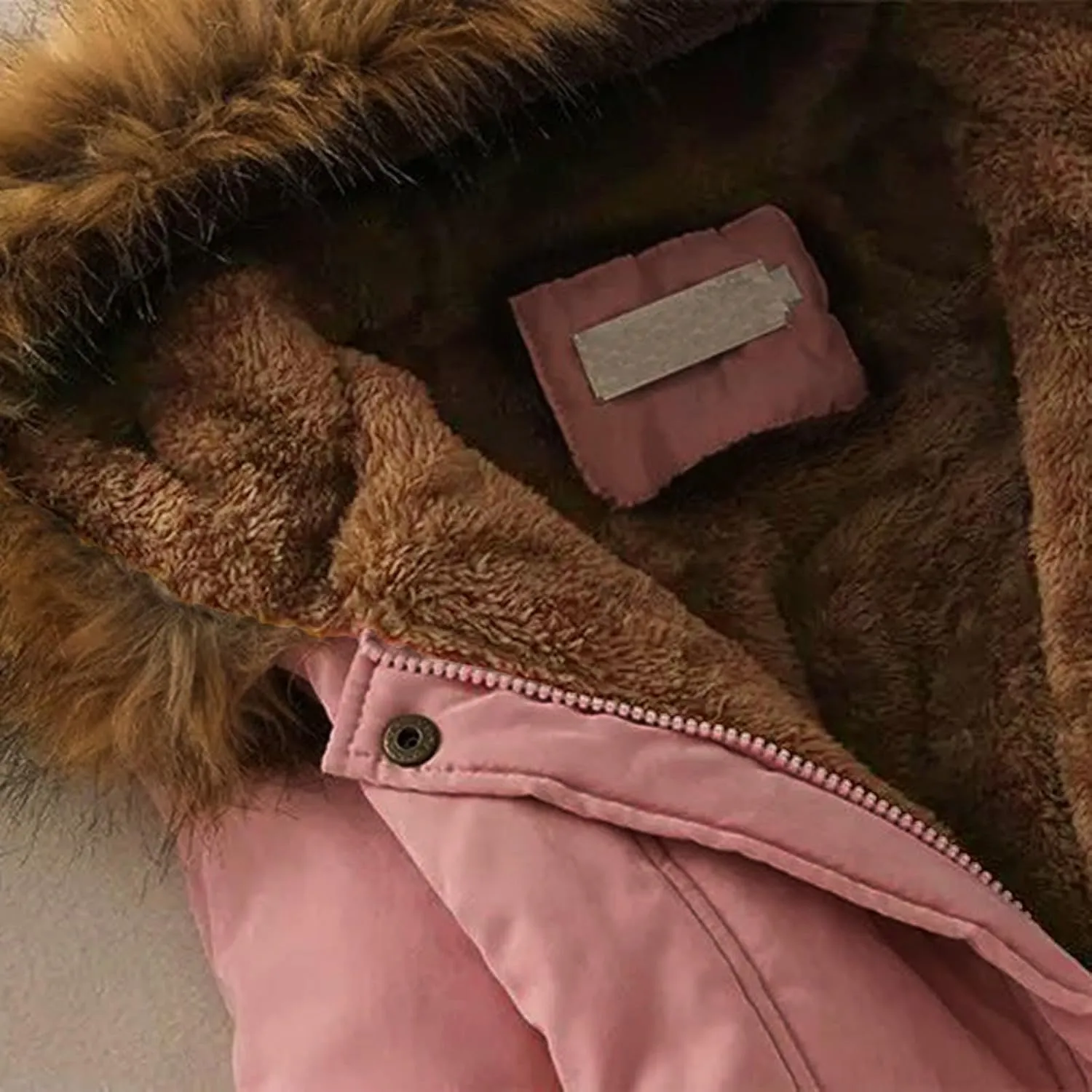 Womens Winter Solid Zipper Fleece Coat Long Sleeve Hooded Casual Outwear Thicken Warm Fitted Overcoat Outdoor Clothes