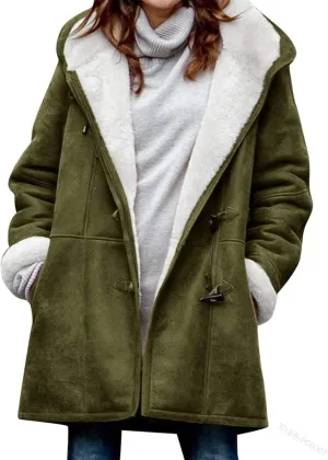 Womens Winter Warm Coats 2024 Sherpa Fleece Jackets Button Down Fall Casual Long Sleeve Thicker Outerwear Pockets