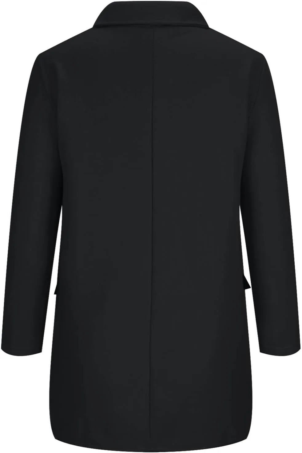 Womens Wool Blend Pea Coat Lapel Double Breasted Outerwear Trendy Jacket Business Overcoat Trench Coats with Pocket
