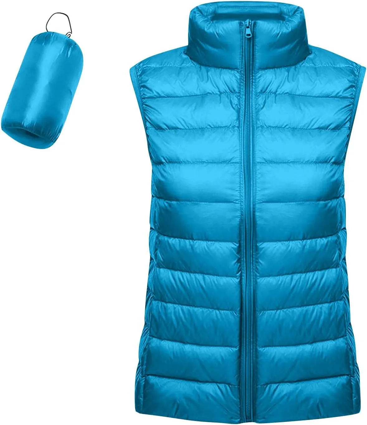 Womens Zip Up Warm Puffer Jacket Vest Oversized Lightweight Y2k Sleeveless Outerwear Plus Size Fall Fashion 2024