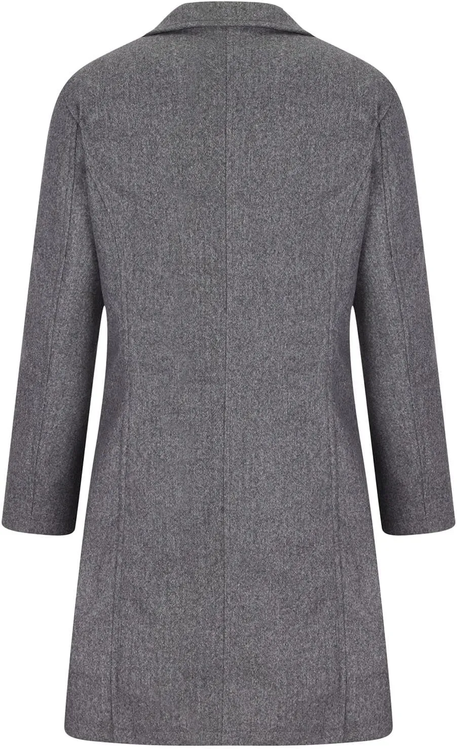 Wool Blend Trench Jacket for Women Single Breasted Business Casual Long Jackets Lapel Collar Mid Length Outerwear