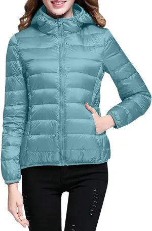 Wool for Women Women Warm Lightweight Jacket Hooded Windproof Winter Coat with Recycled Insulation Puffy Coat
