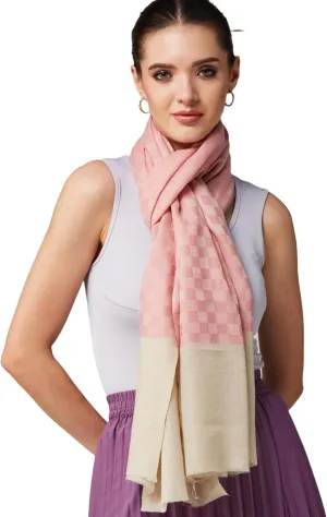 Wraps&Wool Lightweight Plaid Wool Scarf for Women, Cashmere Soft Feel Pashmina Shawl Wrap