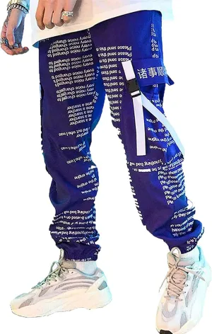 XYXIONGMAO Men's Japanese Purple Casual Tactical Joggers Hip Hop Trousers Streetwear Techwear Sweatpants Cargo Pants for Men