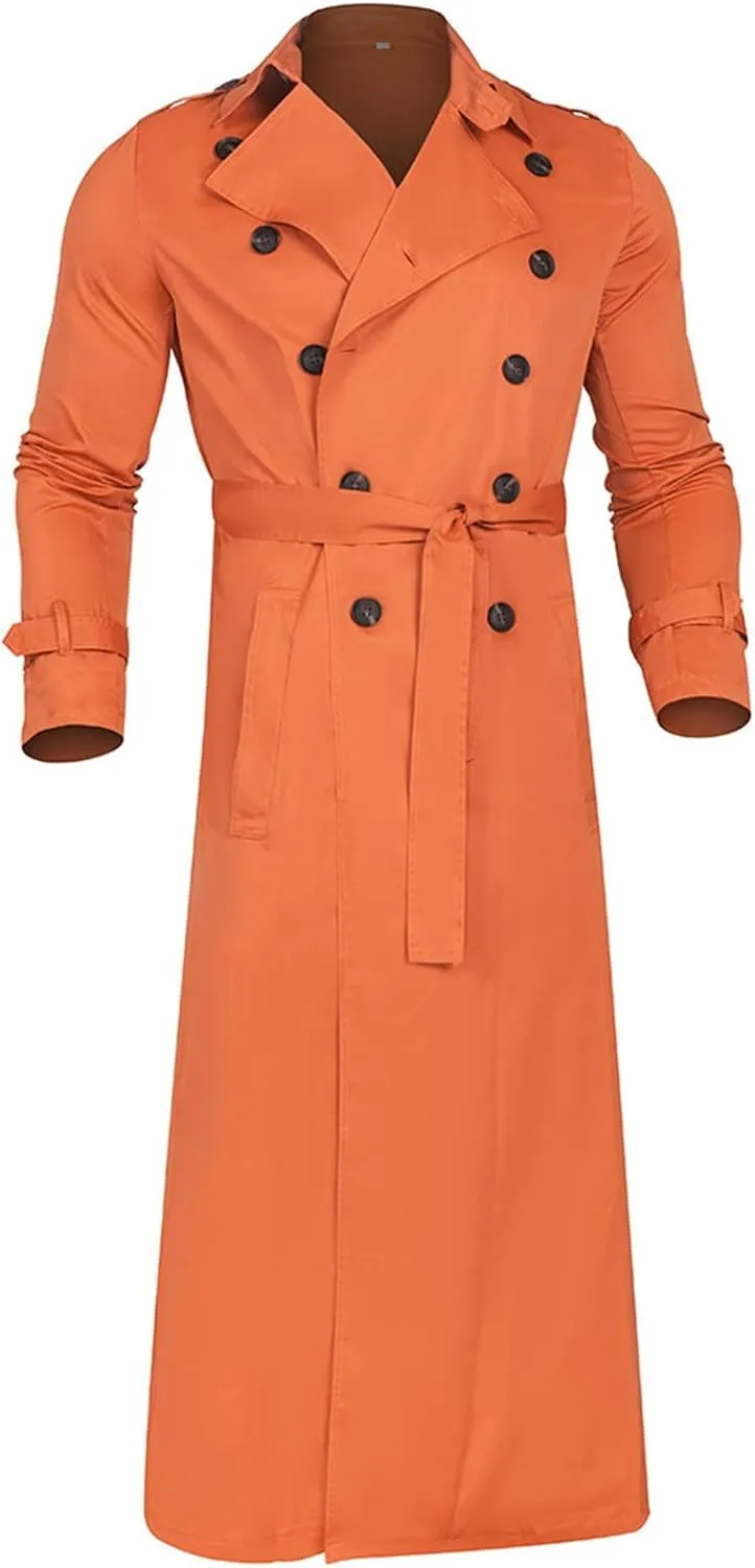 Ymosrh Mens Coats Winter Men's Long-Slevee Luxury Full Length Trench Coat Long Wool Overcoat Jackets for Men