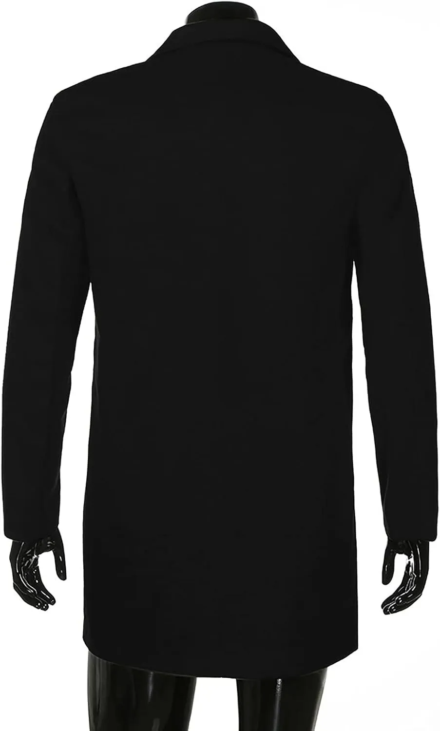 Ymosrh Winter Coats for Men Formal Single Breasted Figuring Overcoat Long Wool Warm Jacket Outwear Jackets