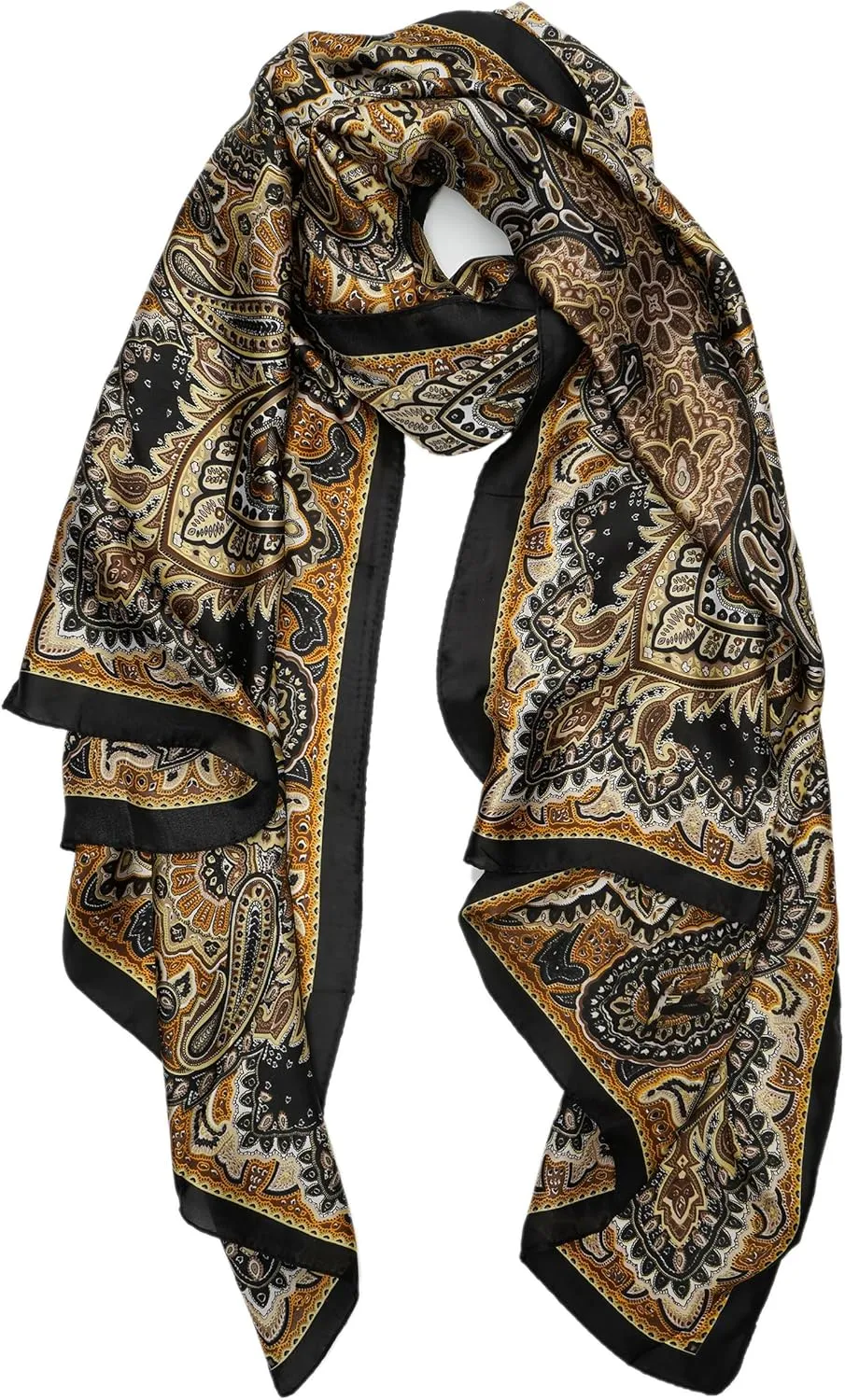 YOUR SMILE Large Mulberry Silk Feeling Long Stain Scarf Lightweight Sunscreen Shawls Wraps for Women