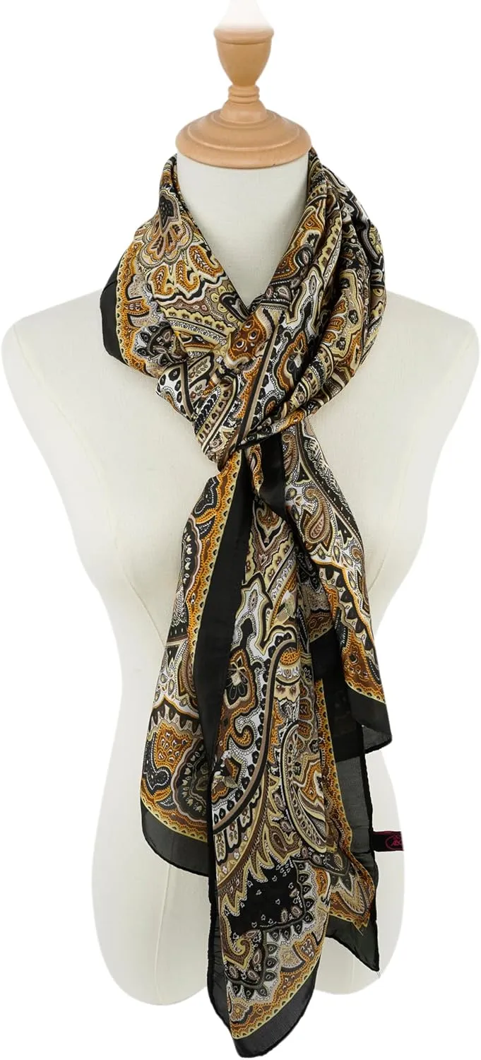 YOUR SMILE Large Mulberry Silk Feeling Long Stain Scarf Lightweight Sunscreen Shawls Wraps for Women