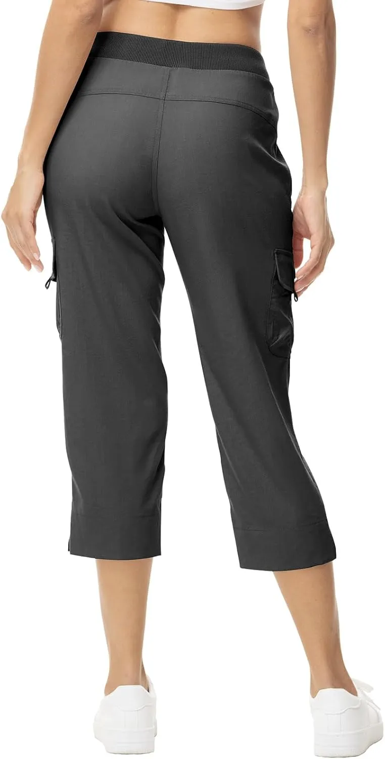 YSENTO Womens Cargo Capri Pants with 4 Pockets Summer Bottoms Lightweight Quick Dry Hiking Athletic Joggers
