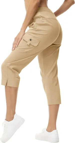 YSENTO Womens Cargo Capri Pants with 4 Pockets Summer Bottoms Lightweight Quick Dry Hiking Athletic Joggers