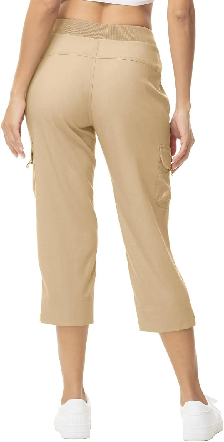 YSENTO Womens Cargo Capri Pants with 4 Pockets Summer Bottoms Lightweight Quick Dry Hiking Athletic Joggers