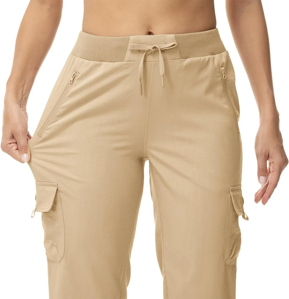 YSENTO Womens Cargo Capri Pants with 4 Pockets Summer Bottoms Lightweight Quick Dry Hiking Athletic Joggers